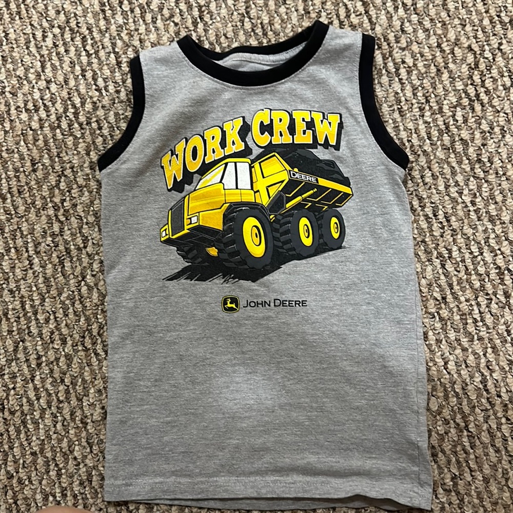 5T boys John Deere tank Top